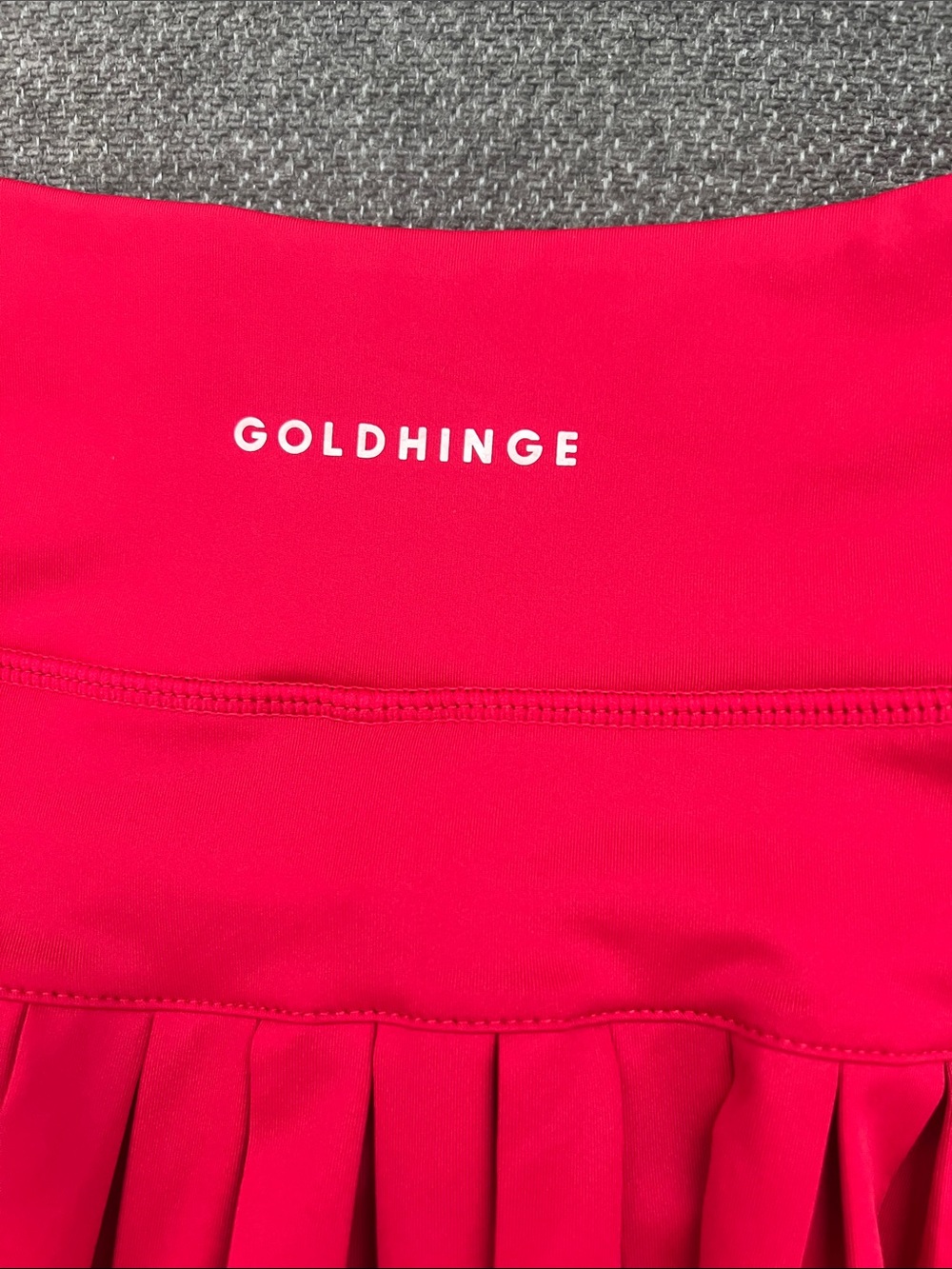 Pleated Hot Red Mini Skirt with Built-In Shorts - Picture 3 of 7